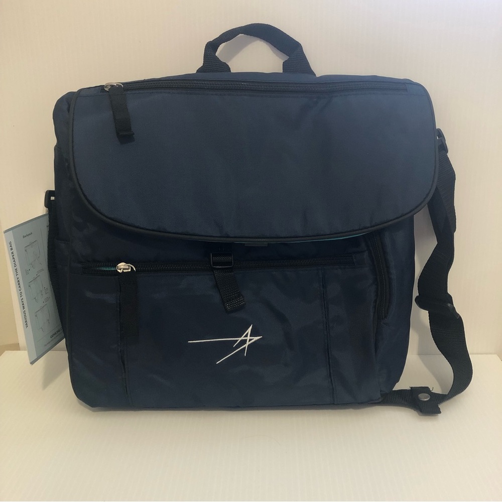 Gemline Uptown Navy Blue Convertible Diaper Bag - Picture 1 of 16